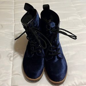 Velvet combat boot